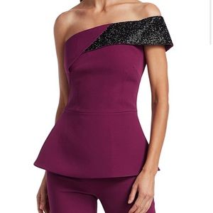 SAFIYAA evening top peplum and detail off shoulder 42/8-10 $1190